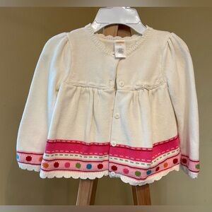 Girl’s Gymboree white knit sweater